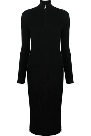 Moncler Vestido midi de crepé con cierre