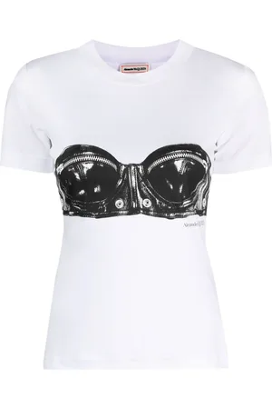 Alexander McQueen Playera con logo estampado
