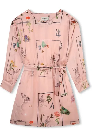 Lanvin Vestido satinado con estampado botánico