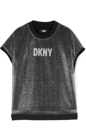 DKNY Playera de malla con logo estampado