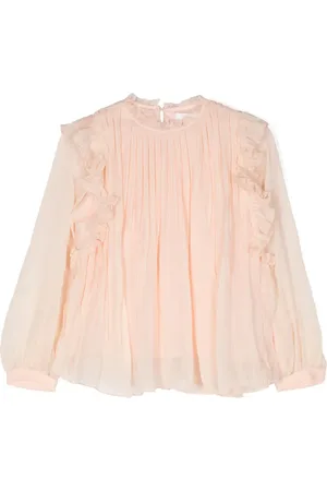 Chloé Blusa de seda con volantes