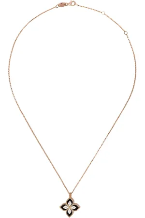 Roberto Coin Collar Princess Flower en oro rosa de 18kt con diamantes