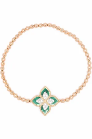 Roberto Coin Pulsera Princess Flower en oro rosa de 18kt con gemas