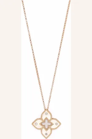 Roberto Coin Collar Venetian Princess en oro rosa de 18kt con dije de diamante