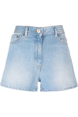 VERSACE Shorts de mezclilla con mariposas estampadas