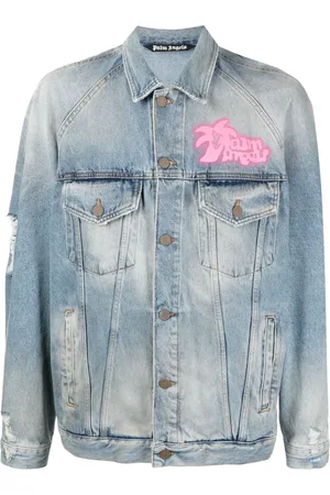 Palm Angels Chamarra de mezclilla con estampado de grafiti