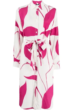 Kiton Vestido camisero midi con estampado botánico