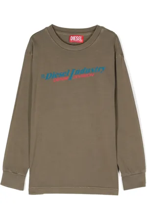 Diesel Playera manga larga con logo estampado