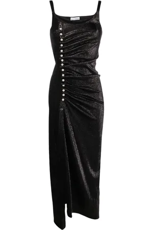 Paco rabanne Vestido largo con efecto metalizado y apliques