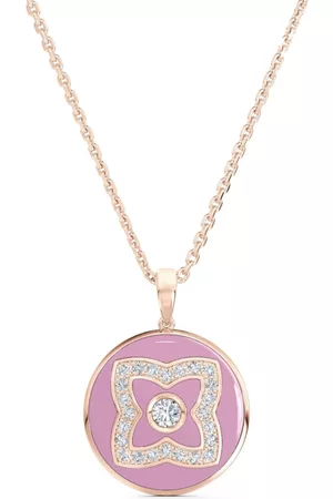 De Beers Collar Enchanted Lotus en oro rosa de 18kt con diamantes y esmalte