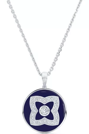 De Beers Collar Enchanted Lotus en oro blanco de 18kt con diamantes y esmaltado