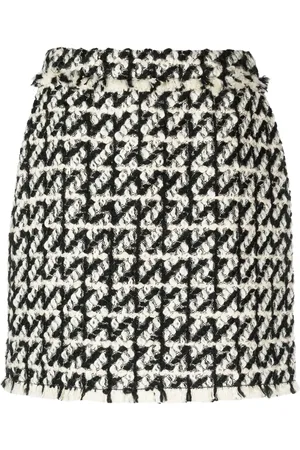 DEL CORE Falda corta de tweed con cinturón