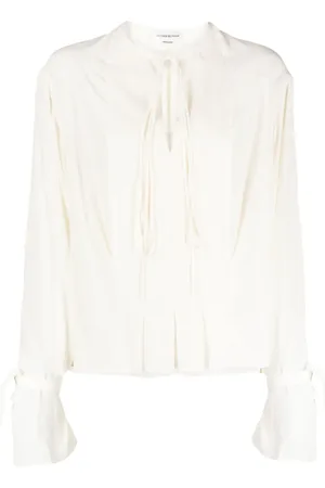 Victoria Beckham Blusa de seda con cierre de moño