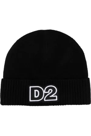 Dsquared2 Gorro tejido de canalé con parche del logo