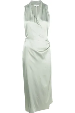Vince Vestido satinado con cuello en V