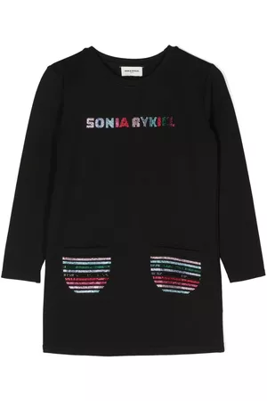 Sonia Rykiel Enfant Vestido manga larga con detalle de mostacillas