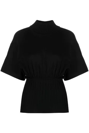 Maison Margiela Suéter tejido de canalé con cuello de tortuga