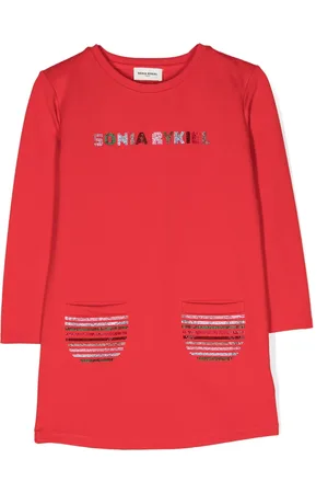 Sonia Rykiel Enfant Vestido manga larga con detalle de mostacillas