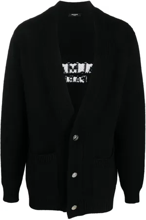 Balmain Cárdigan con logo en intarsia