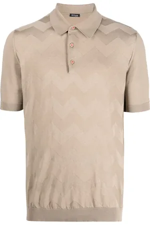 Kiton Playera tipo polo manga corta con motivo de olas