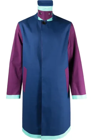 MACKINTOSH Impermeable oxford con diseño color block