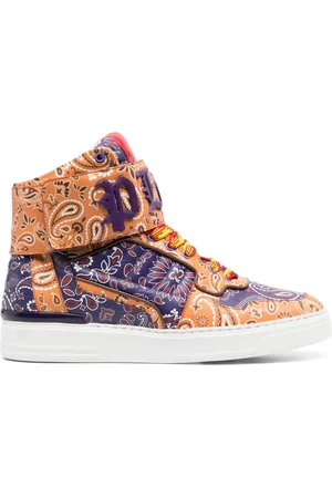 Philipp Plein Tenis altos con estampado de cachemira