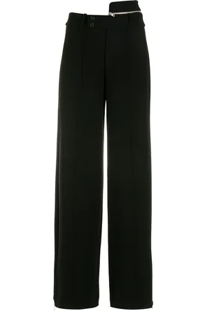 Gloria Coelho Pantalones anchos con cintura asimétrica