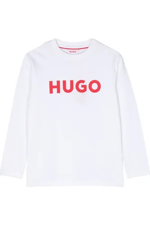 HUGO BOSS Playera manga larga con logo estampado