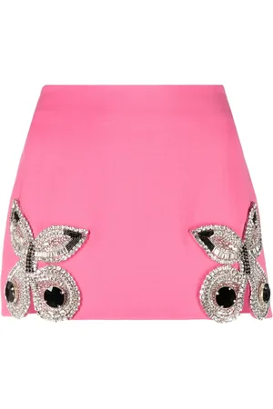 AREA Falda corta con mariposas bordadas
