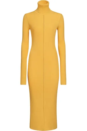 Marni Vestido midi tejido de canalé con cuello vuelto