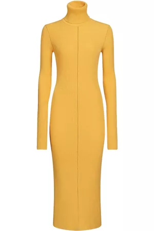 Marni Vestido midi tejido de canalé con cuello vuelto