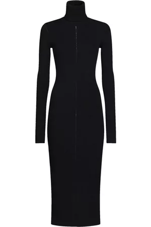Marni Vestido midi tejido de canalé con cuello vuelto