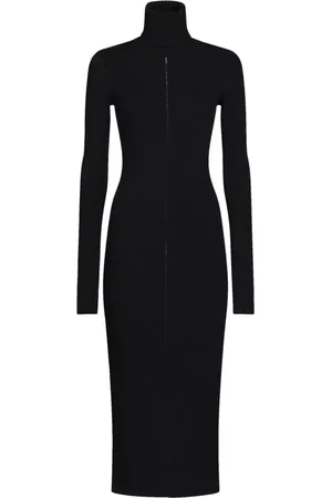 Marni Vestido midi tejido de canalé con cuello vuelto