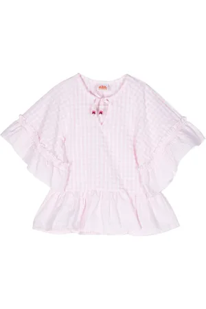 Sundek Blusa con motivo de cuadros y volantes