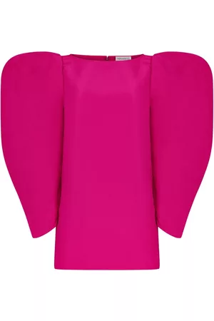 Nina Ricci Vestido de tafetán con mangas fruncidas