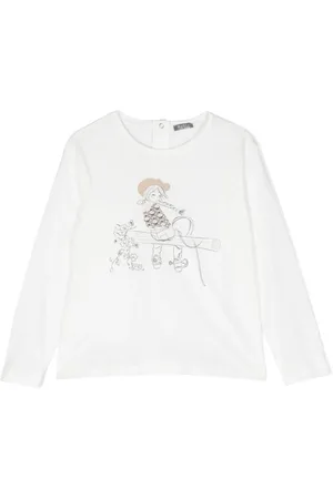 Il gufo Top manga larga con estampado gráfico