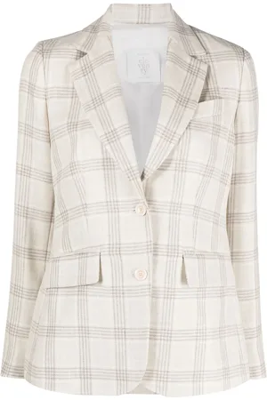 ELEVENTY Blazer con botones y cuadros estampados