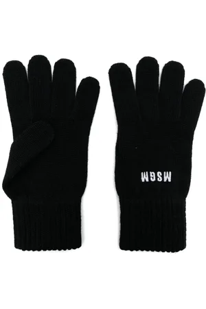 Msgm Guantes tejidos con logo bordado