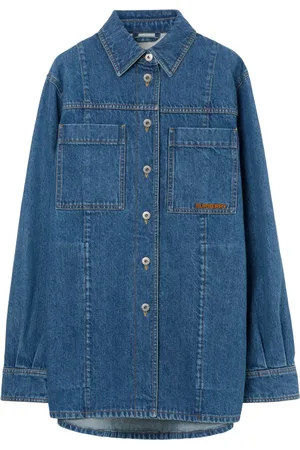Burberry Sobrecamisa de mezclilla con logo bordado