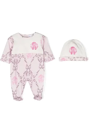 Roberto Cavalli Set de mameluco con logo estampado