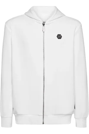 Philipp Plein Hoodie con cierre y parche del logo