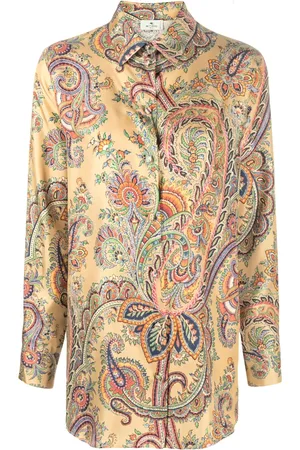 Etro Camisa de seda con estampado de cachemira
