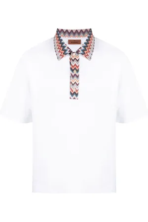 Missoni Playera tipo polo con ribete chevron