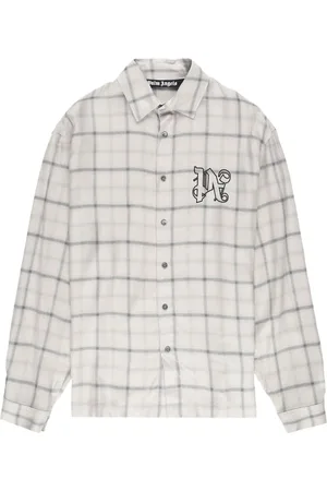 Palm Angels Camisa con logo bordado y motivo de cuadros