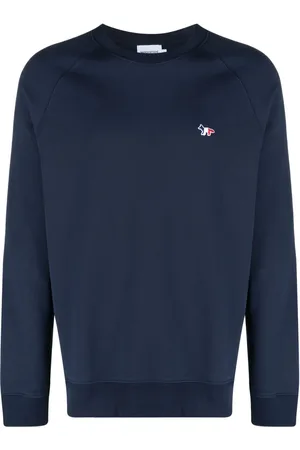 Maison Kitsuné Sudadera con cuello redondo y parche del logo
