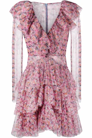 Serafini Vestido de tul con motivo floral