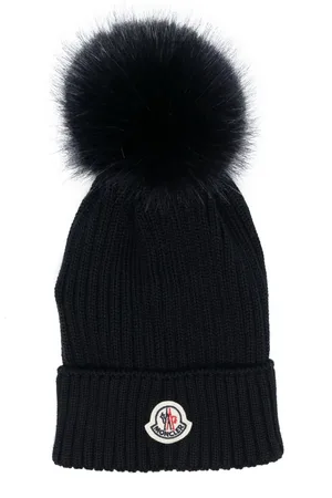 Moncler Gorro tejido de canalé con parche del logo