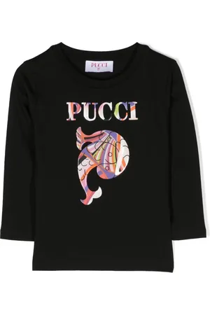 PUCCI Junior Playera manga larga con logo estampado