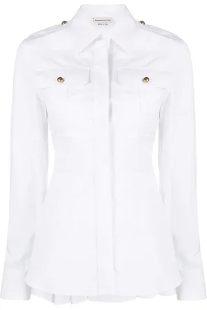 Alexander McQueen Camisa con detalles de pliegues