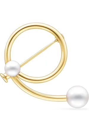 Tasaki Broche Collection Line A Fine Balance en oro amarillo de 18kt con perlas